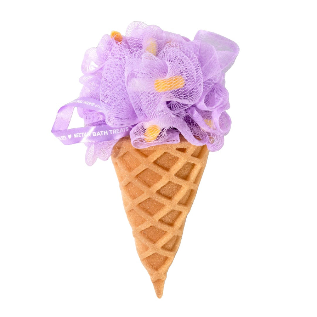 Large Purple Ice Cream Cone Exfoliating Sponge