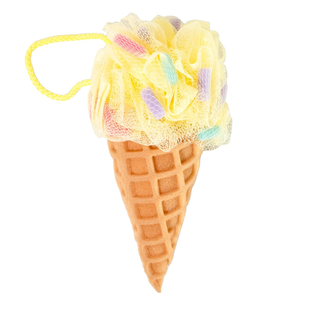 yellow ice cream sponge bath accessories