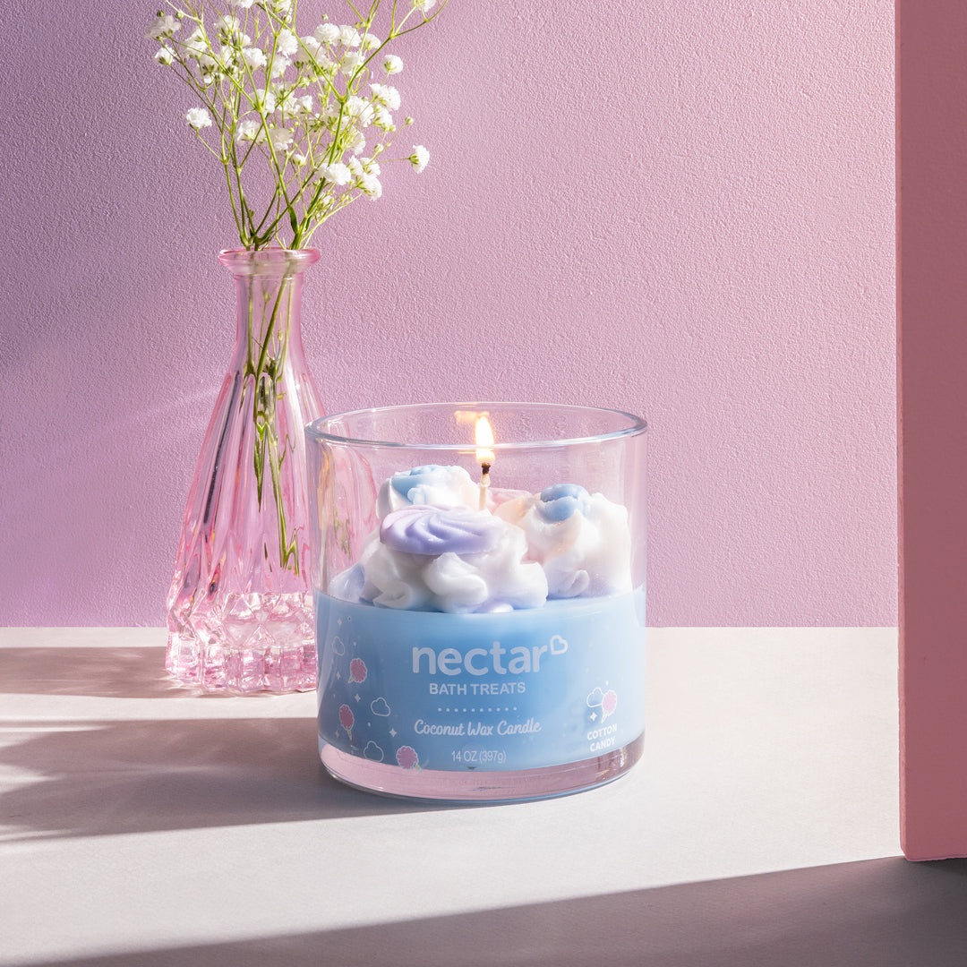 cotton candy coconut wax candle lifestyle