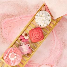 Bomba de banho de waffle de paixão rosa